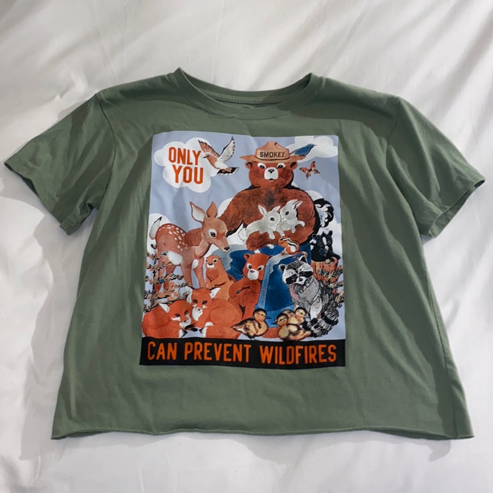 Smokey bear cropped T-shirt
